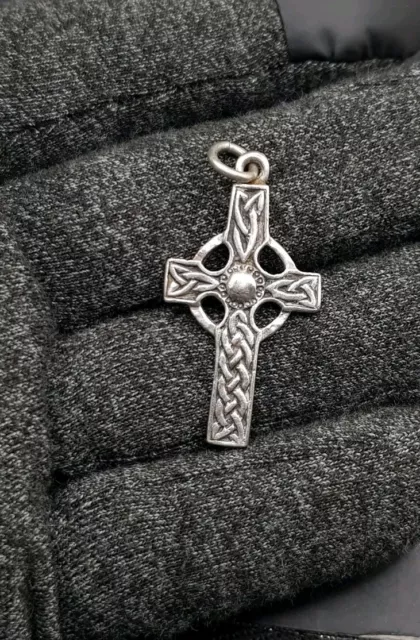 Iona Scottish Designer Sterling Silver Celtic Cross Pendant