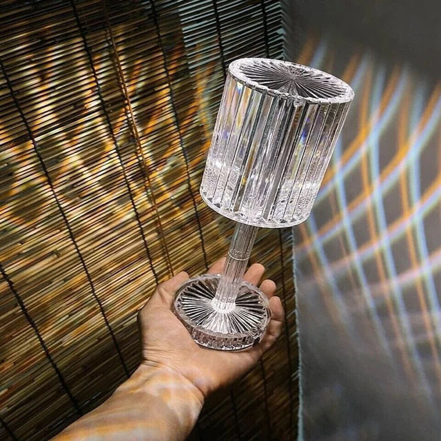 Lampada Da Tavolo Led Ricaricabile Per Bar Ristoranti Hotel Pub Trasparente Usb 5