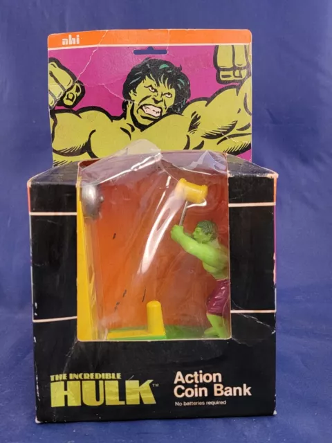 Rare Vintage 1979 AHI The Incredible Hulk Action Coin Bank ( Azrak Hamway) Rare Vintage 1979 AHI The Incredible Hulk Action Coin Bank ( Azrak Hamway)