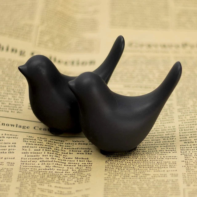 Porcelain Ceramic Little Bird Figure Figurine Craft Statue Sculpture Modern Natu