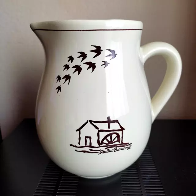 Vintage Mulino Bianco  Brocca - Caraffa In Ceramica Rondini  Anno 1986 Perfetta