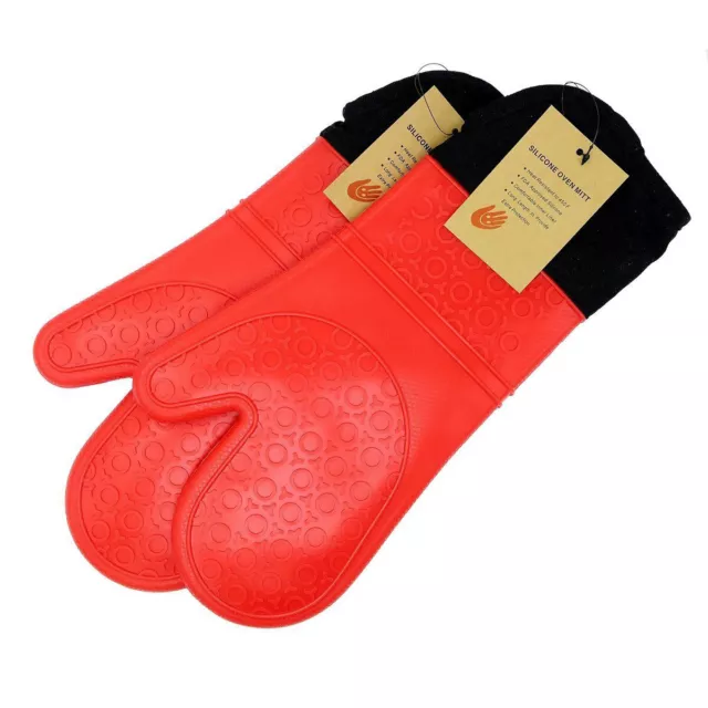 Silicone Cooking BBQ Gloves Heat Resistant Oven Mitt for Kitchen Grilling BBQ