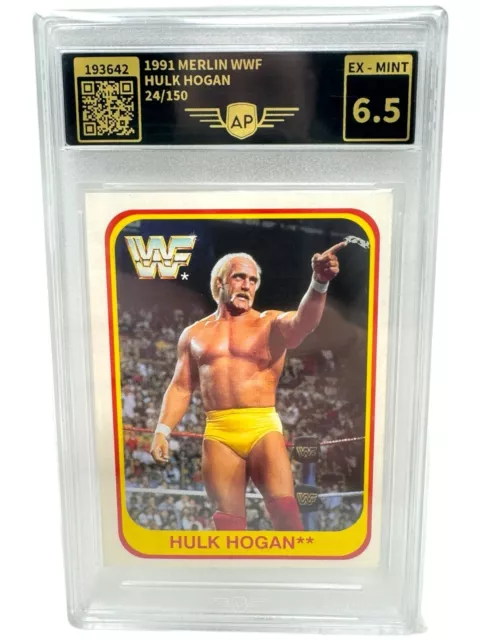 HULK HOGAN EX-MINT WWF Merlin Card 1991 AP classificato no PSA WWE INKgrafix Toys A241