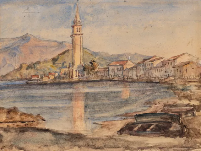 Kerkyra auf Korfu, Griechenland, um 1830, Aquarell Realismus Unbekannt (19.Jhd)