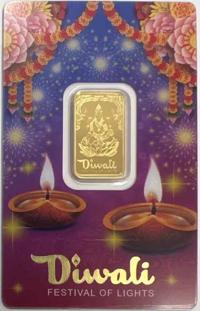 PAMP Suisse Diwali Festival Of Lights Lakshmi .9999 Fine 5 Gram Gold Bar