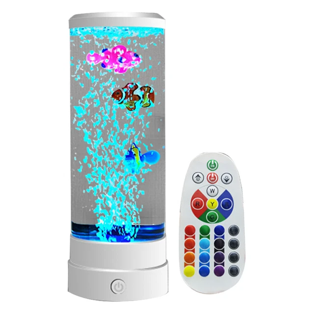 ARTIFICIAL FISH TANK with Moving Fish Colorful Aquarium Lamp Battery