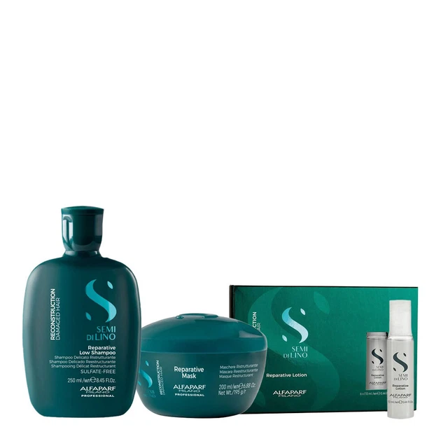 Alfaparf Milano Reconstruction Reparative Shampoo 250ml Mask 200ml Lotion 6x13ml