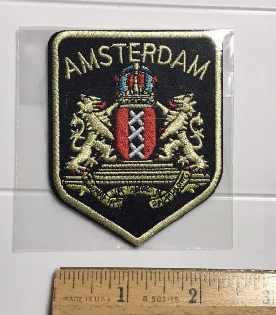 NIP Amsterdam Flag Coat of Arms Netherlands Holland Dutch Souvenir Patch Badge