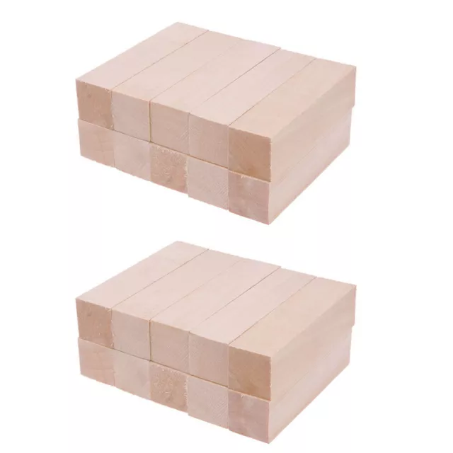 15 piezas de juguetes de madera de tilo rayas cuadradas talladas