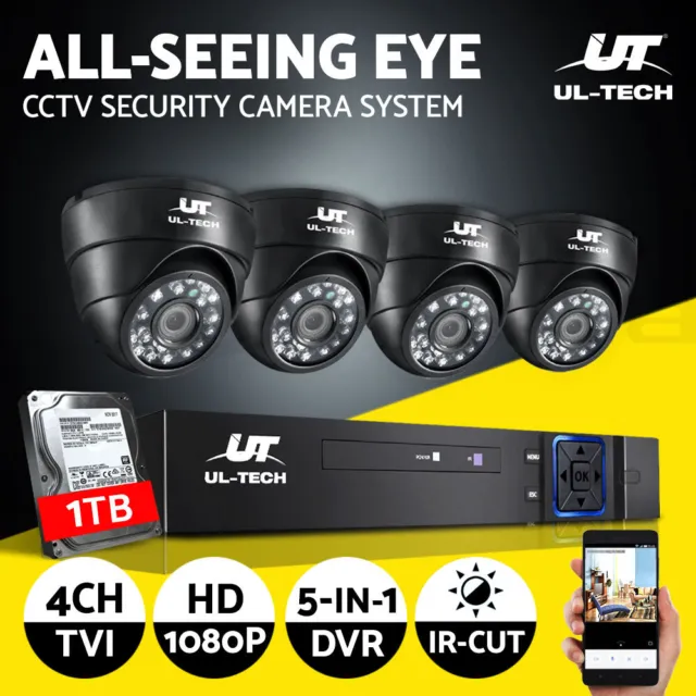 UL-tech CCTV Security Home Camera System DVR 1080P Day Night 2MP IP Cameras 1TB