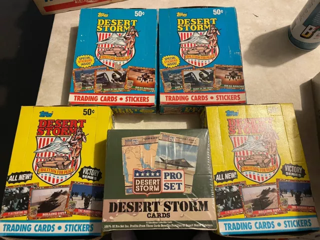 1991 Desert Storm Trading Cards Pro Set 36 Packs Factory Sealed 5 Lot Wax Packs
