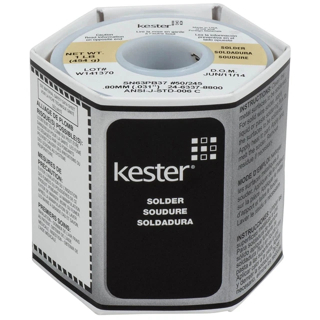 Kester 24-6337-8800 50 Activated Rosin Cored Wire Solder Roll, 245 No-Clean, ...