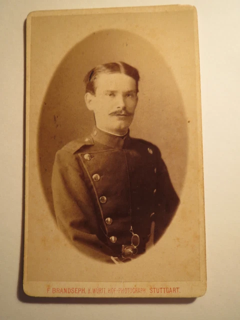Stuttgart - Soldat in Uniform - Regiment Nr. 123 oder 125 - Portrait / CDV