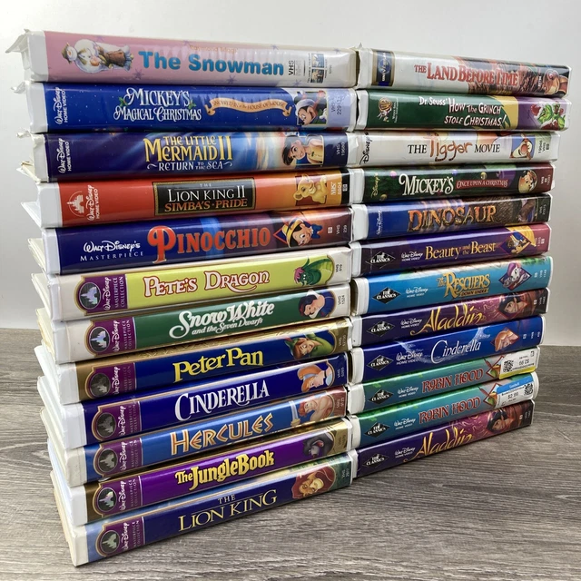 LOT OF 24 Walt Disney VHS Tapes Movies Masterpiece Collection The
