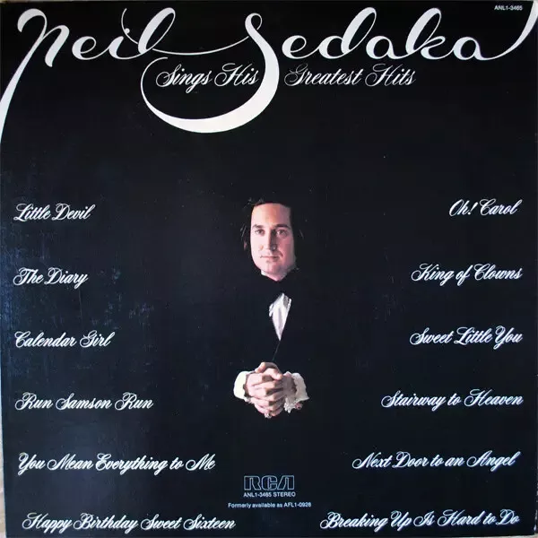 Neil Sedaka Neil Sedaka Sings His Greatest Hits NEAR MINT RCA Vinyl LP