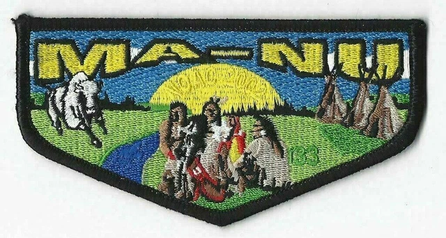Boy Scout OA 133 Ma-Nu Lodge 2002 NOAC Black Border Flap