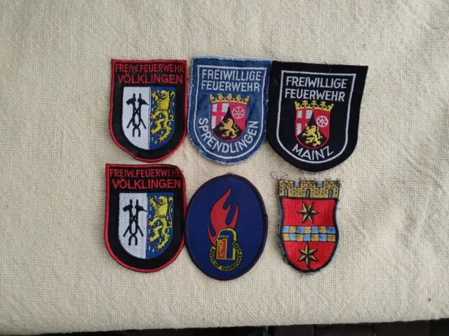 6 Feuerwehr  Patch, Ärmelabzeichen Konvulut  853A