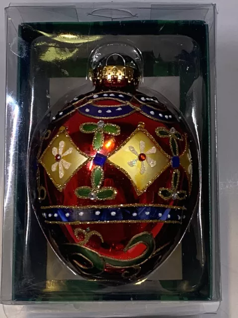 Kurt S Adler Ksa European Style Glass Ornament Red  Ball New In Box