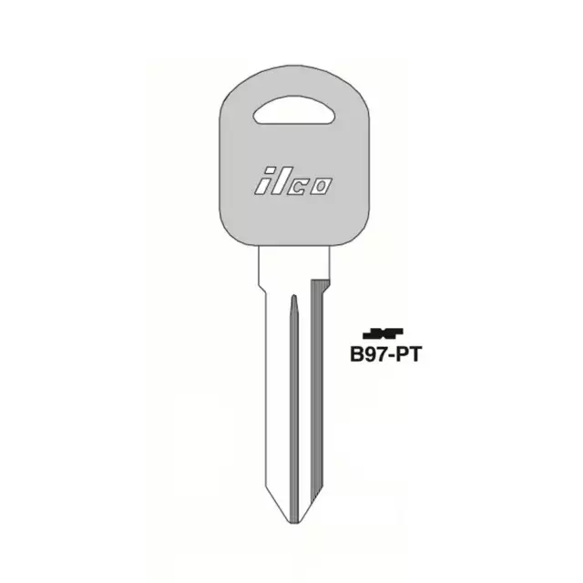 ILCO Uncut Blank Chipped Transponder key Replacement for GM PK3 B97 Small Head