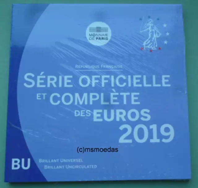Frankreich Offizieller Kursmünzensatz 2019 KMS Euromünzen mit 1 Cent bis 2 Euro
