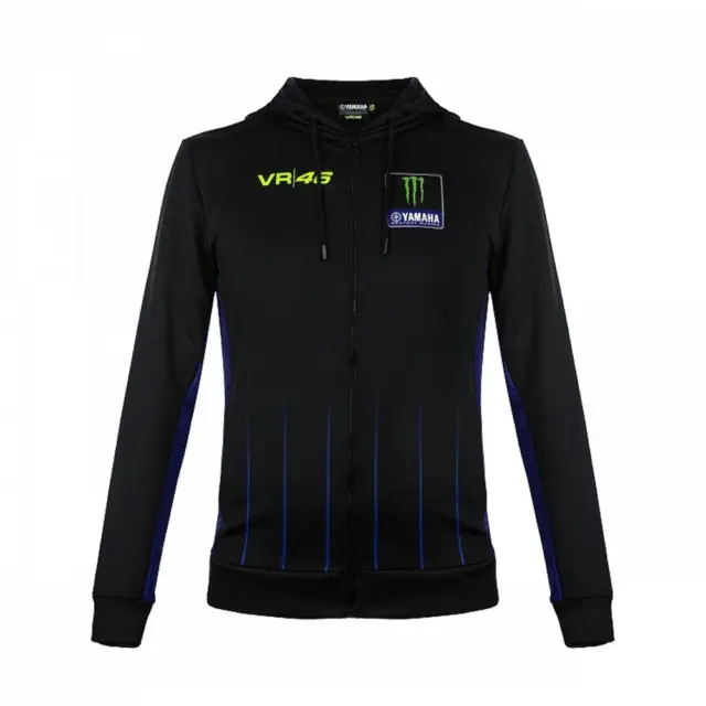 Hoodie fleece Yamaha VR46 black official Valentino Rossi 46 collection Located i
