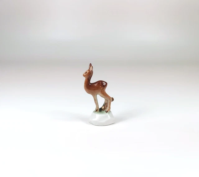 Herend, Brown Deer Fawn, Miniature Handpainted Porcelain Figurine ! (J001)