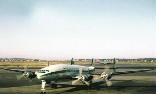 Aer Lingus - Irish Airlines L-1049 Super Constellation N1009C @ BOS - postcard