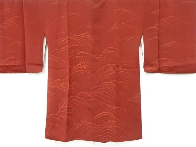 6402895: Japanese Kimono / Vintage Michiyuki Coat / Embroidery  /Rough Wave