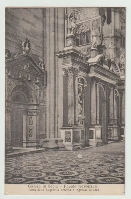 Certosa Di Pavia Cartolina Navata Trasversale Fp Vg 1916