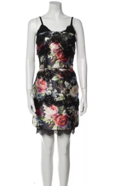 DOLCE & GABBANA Floral Roses -Print Bustier Mini Dress 38 US 2 DOLCE & GABBANA Floral Roses -Print Bustier Mini Dress 38 US 2