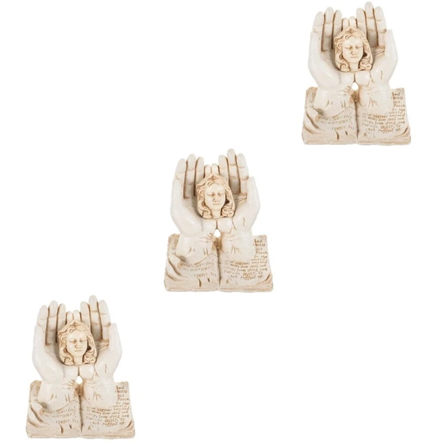 3 piezas Adorno de mano de resina de resina de escritorio Figura de sujeción manual Estatua Adorno de resina para