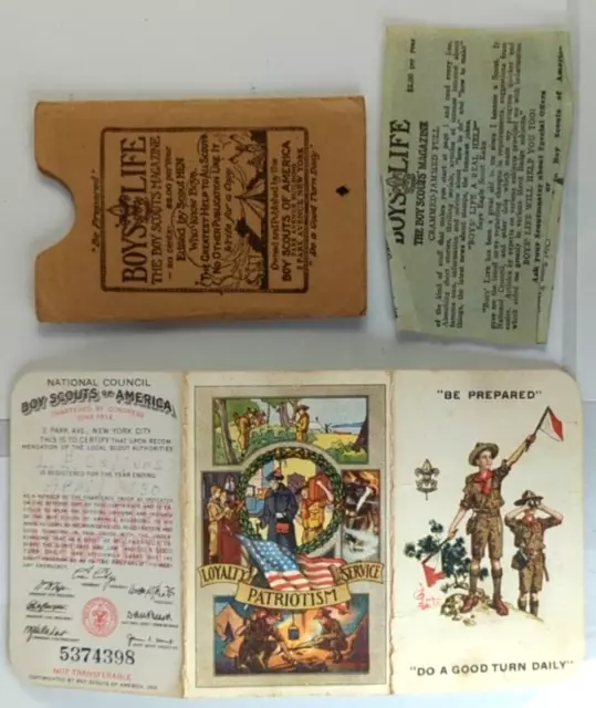 Rare in Envelope! Vintage Boy Scouts of America 1930 Membership Registration