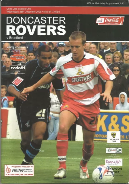 Football Programme - Doncaster Rovers v Brentford - Div 1 - 28/12/2005