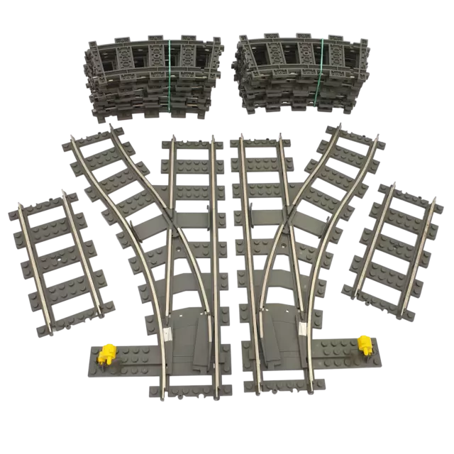 Lego® train rails 9V chemin de fer voie ferrée 4520 4515 4531 SET de rails aigui