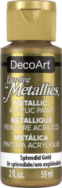 DecoArt Americana Acrylic Metallic Paint, Splendid Gold,59 ml Pack of 1
