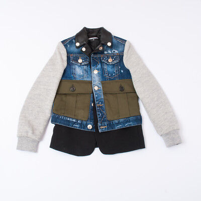 Giacca Multicolor Jeans Jacket Kids Last(Taglia 6A) "Dsquared2" Dq02Mn (-50%)
