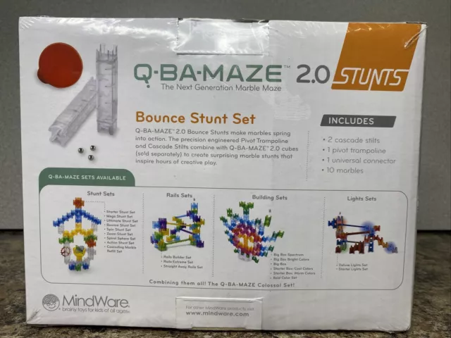 Mindware Q-BA-MAZE 2.0 Bounce Stunt Set Marble NEW, SEALED 3