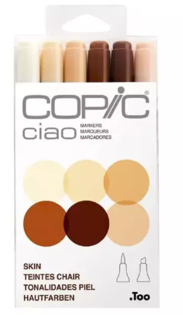 COPIC - Ciao Dual Tip Markers - 6 PACK (Portrait Set)