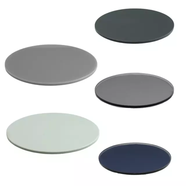 Grey Laser Cut Plastic Circles Acrylic Discs Perspex 3mm Tint Gloss Matt