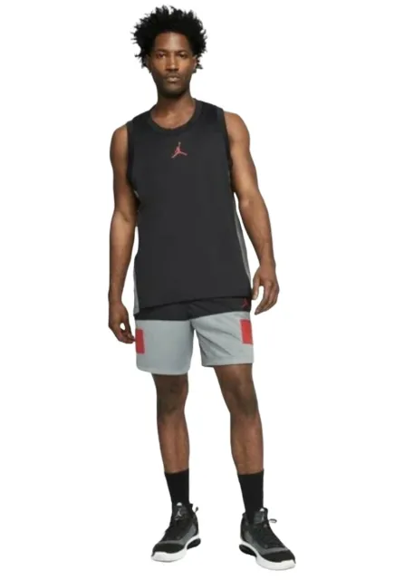 Sz 2XL- Nike Jordan Men's Dri Fit Air Statement Shorts, Black/Gray/Red