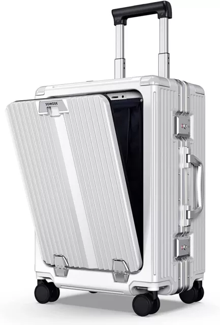 SOMODE Airline Approved Carry On Luggage with Spinner Wheels,Aluminum Framed Car