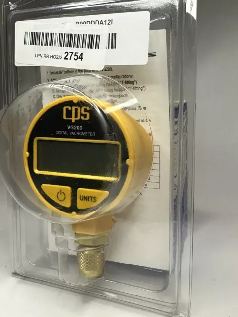 CPS Products VG200 Digital Vacuum Gauge, Measures in Microns