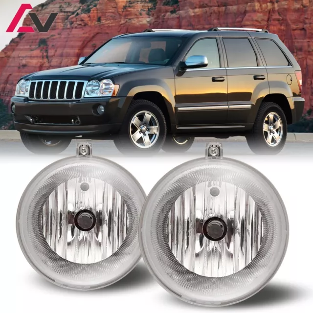 For Jeep Grand Cherokee 05-10 Clear Lens Pair Fog Lights Front Replacement Lamps