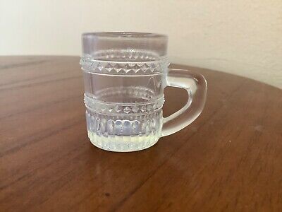 Sandwich Glass Miniature Mug Toothpick Flint Glass 19th Century Opalescent Glass