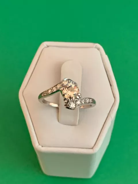 1.01ct Genuine Old Cut Diamond Engagement Ring In Solid 14K WG.EGL Cert/USG APPR