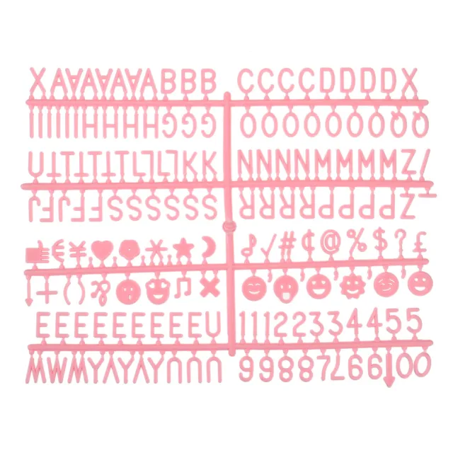 Símbolos de tablón de letras de fieltro números 3/4 pulgadas alfabeto rosa cambiable