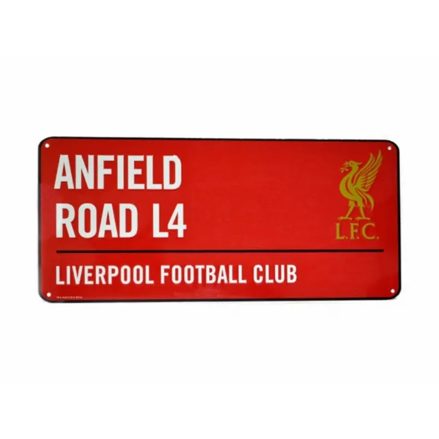 Liverpool FC Metallschild mit offiziellem Clubwappen und Stadionadresse (BS646)