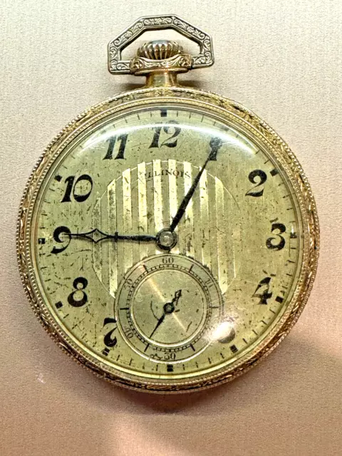 12S 17 Jewel Illinois Open-Face Hinge-Back Pocket Watch