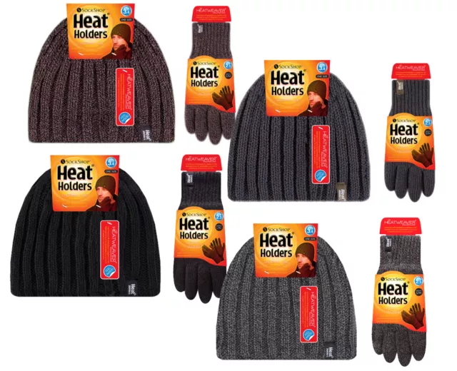 Heat Holders - Uomo Invernali Caldi Termici Natale Maglia Guanti e Cappelli Set
