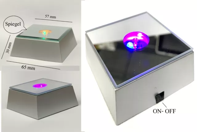 Untersetzer Leuchtsockel Sockel Leuchte für 3D- Kristallquader 3 LED Farbwechsel